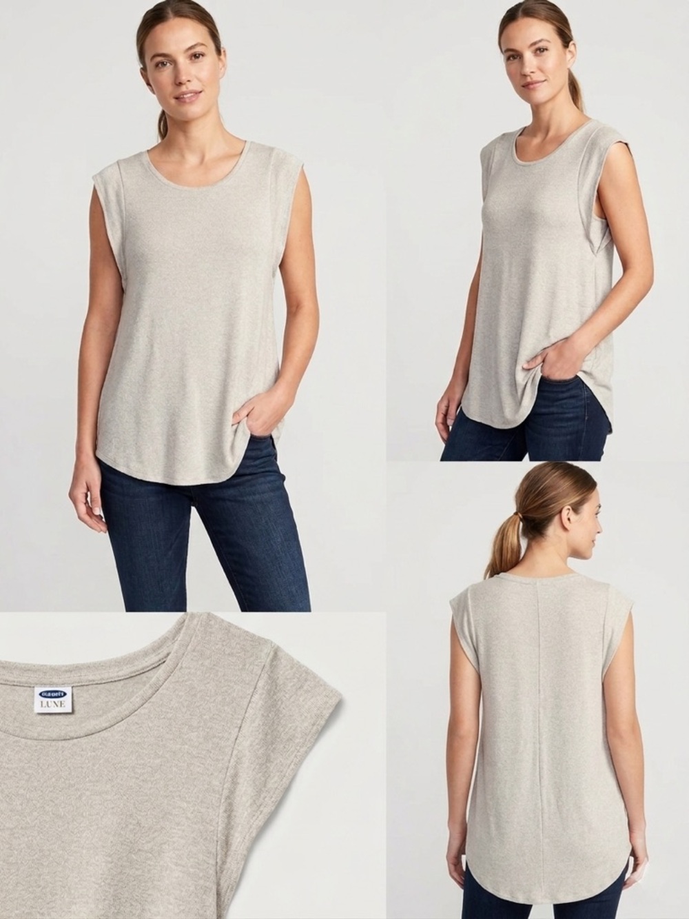 Luxe Short Flutter Sleeve Pullover Tunic Blouse